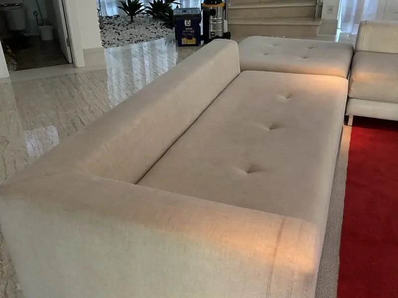 Sofá depois da higienização NS Clean & Comfort